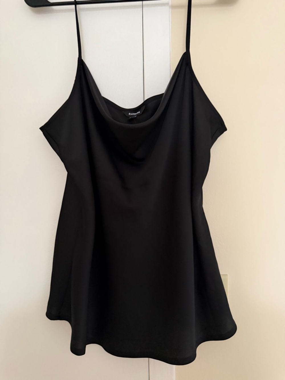 Express Black Satin Cowl Neck Cami